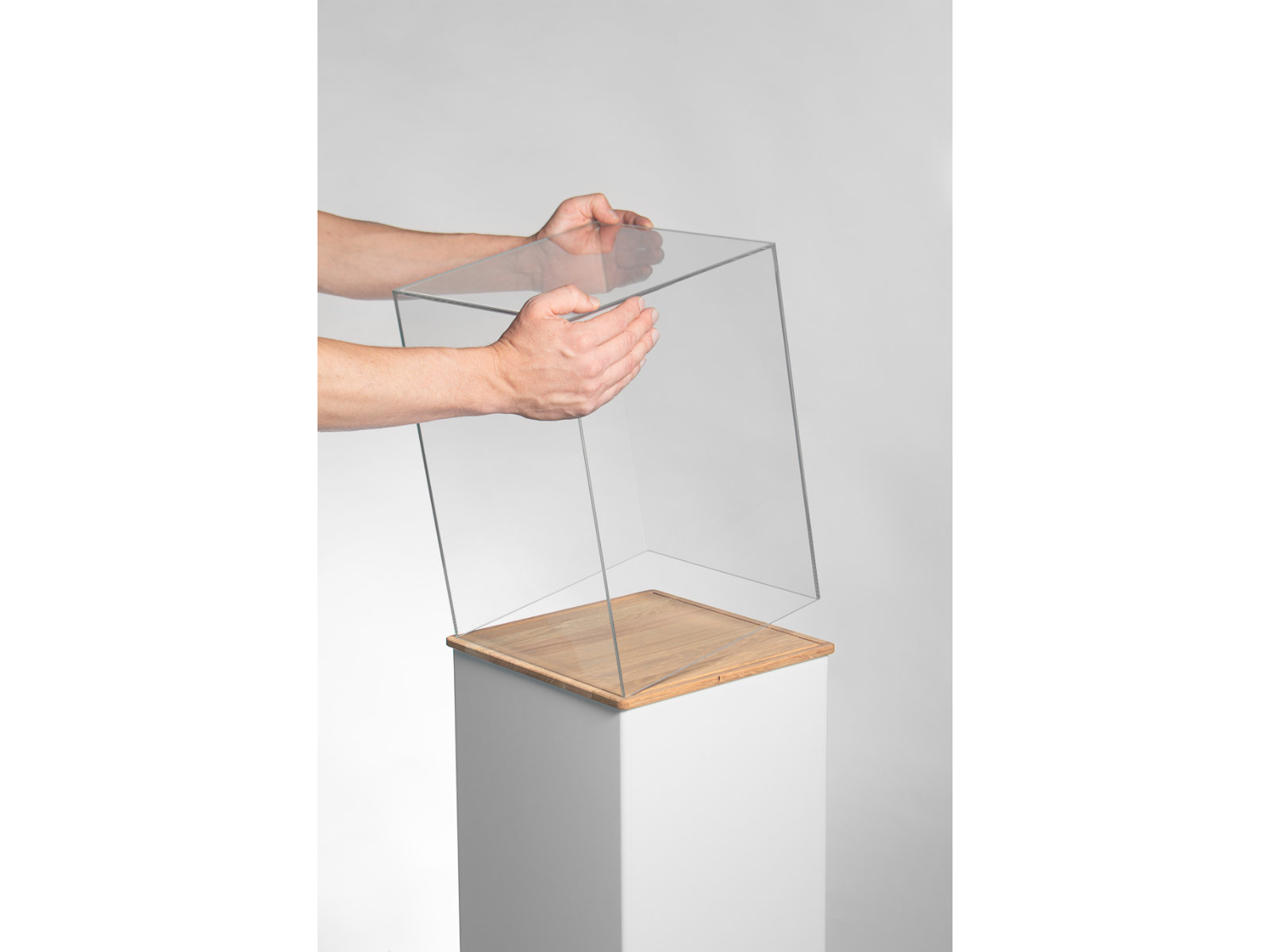 Acrylhaube und Vitrine mit genuteter Bodenplatte  50 cm | Blox Display Cover Acrylics 405040