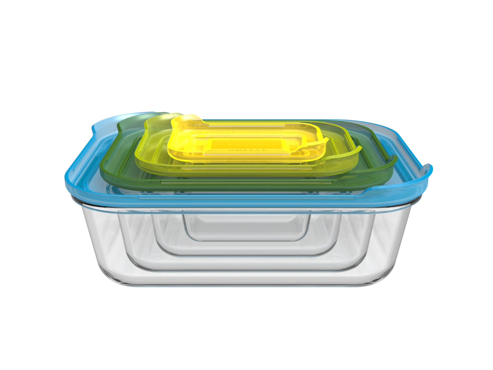 Kompaktes 4-teiliges Aufbewahrungsbehälter-Set aus Borosilikatglas | Nest Glass Storage
