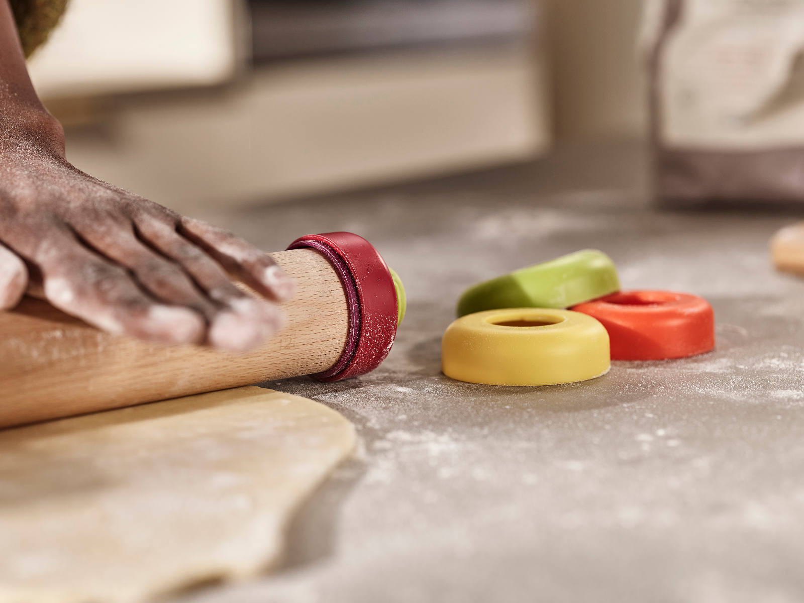 Verstellbare Teigrolle - Nudelholz mit 5 Teigdicken | Precisionpin Rolling Pin