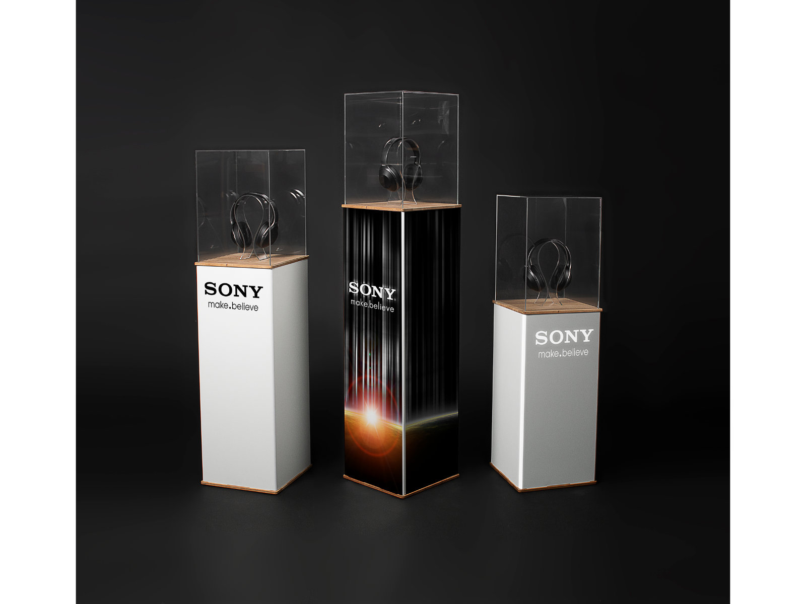 Acrylhaube und Vitrine mit genuteter Bodenplatte  50 cm | Blox Display Cover Acrylics 405040