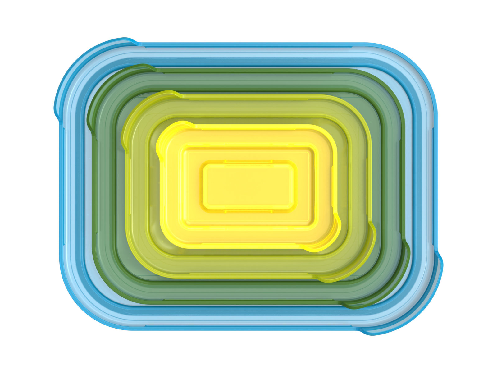 Kompaktes 4-teiliges Aufbewahrungsbehälter-Set aus Borosilikatglas | Nest Glass Storage