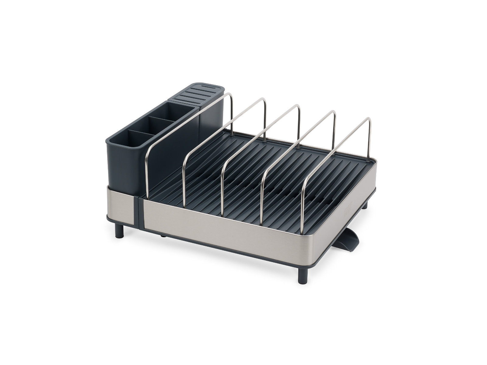 Ausziehbares Abtropfgestell aus Edelstahl mit Ablaufstutzen | Extend Max Steel Dish Rack
