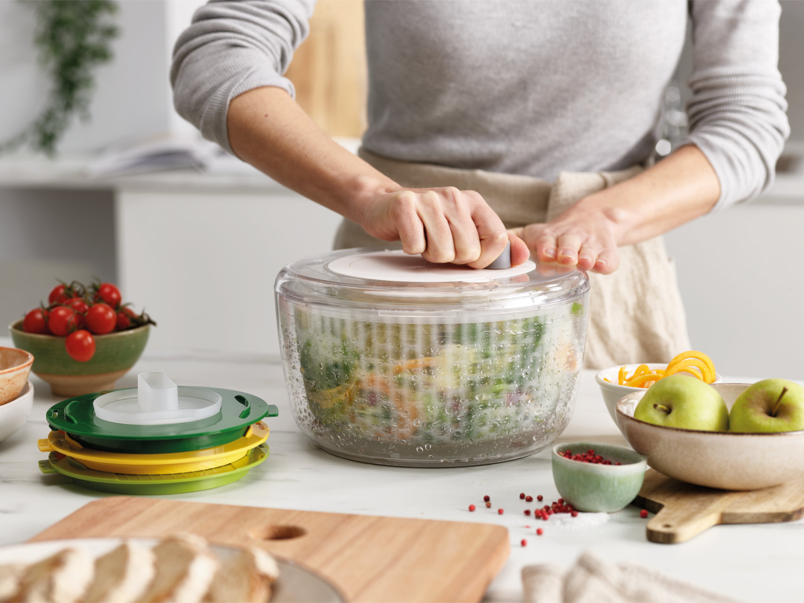 4-teiliges Salatzubereitungs-Set, mehrfarbig | Multi-Prp 4-PC Salad Prep Set