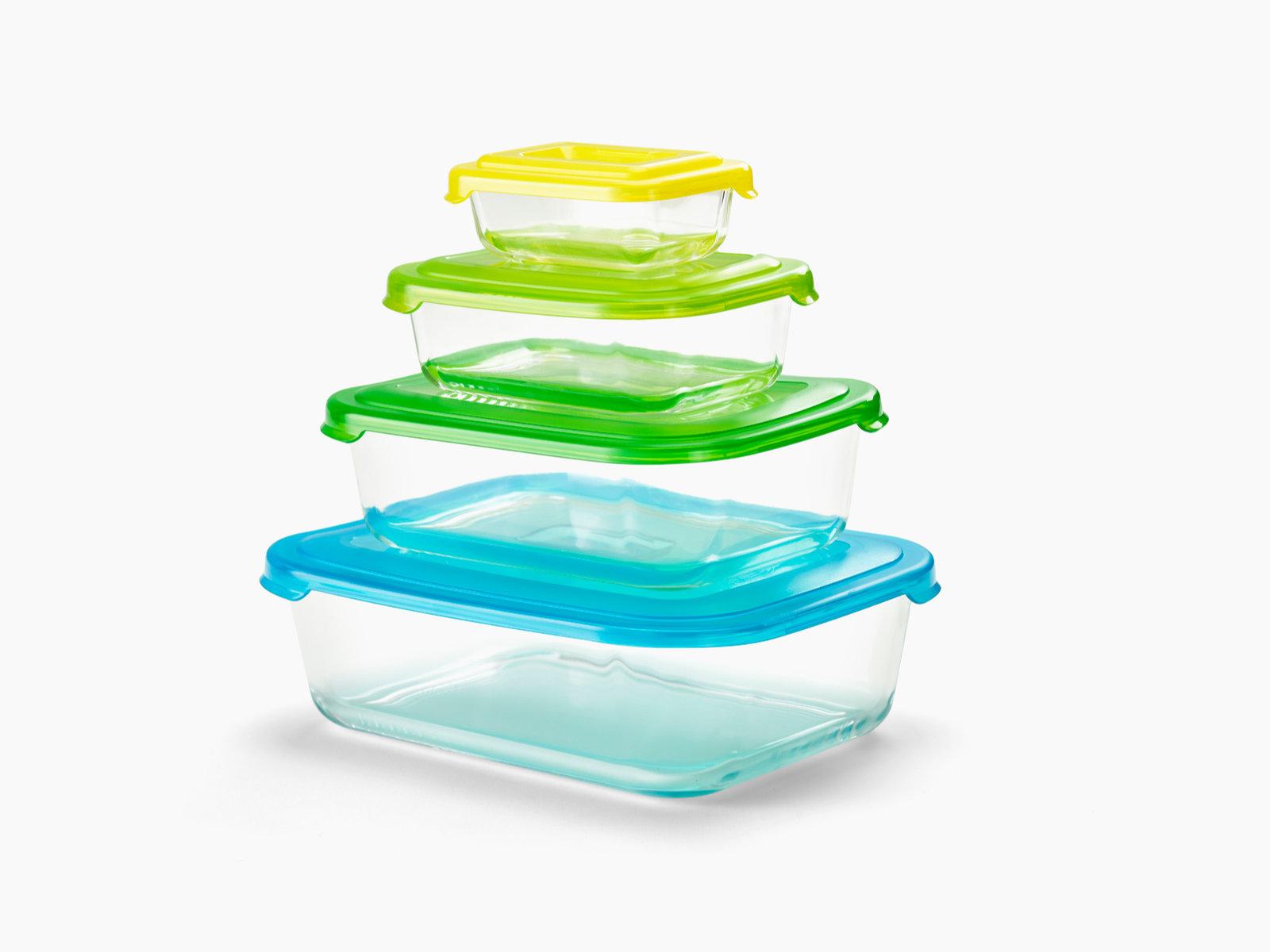 Kompaktes 4-teiliges Aufbewahrungsbehälter-Set aus Borosilikatglas | Nest Glass Storage