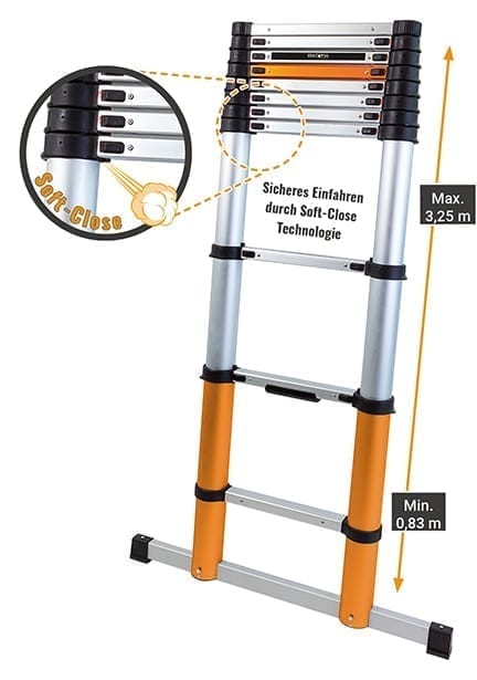 Profi-Teleskopleiter mit Abstandshalter | Batavia Giraffe Air 3,81m