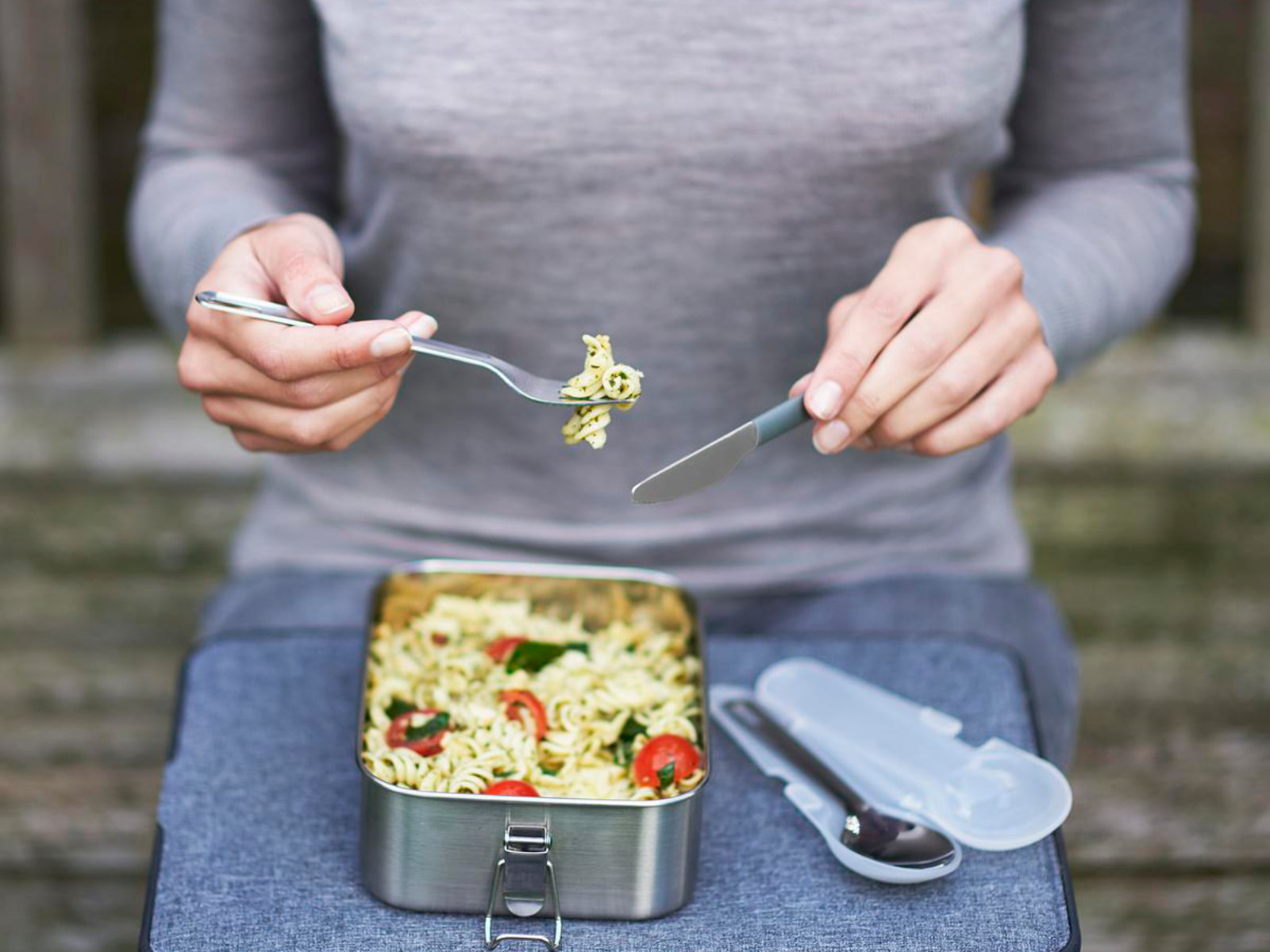 Besteckset aus Edelstahl mit Aufbewahrungsbehälter | GoEat™ Stainless-Steel