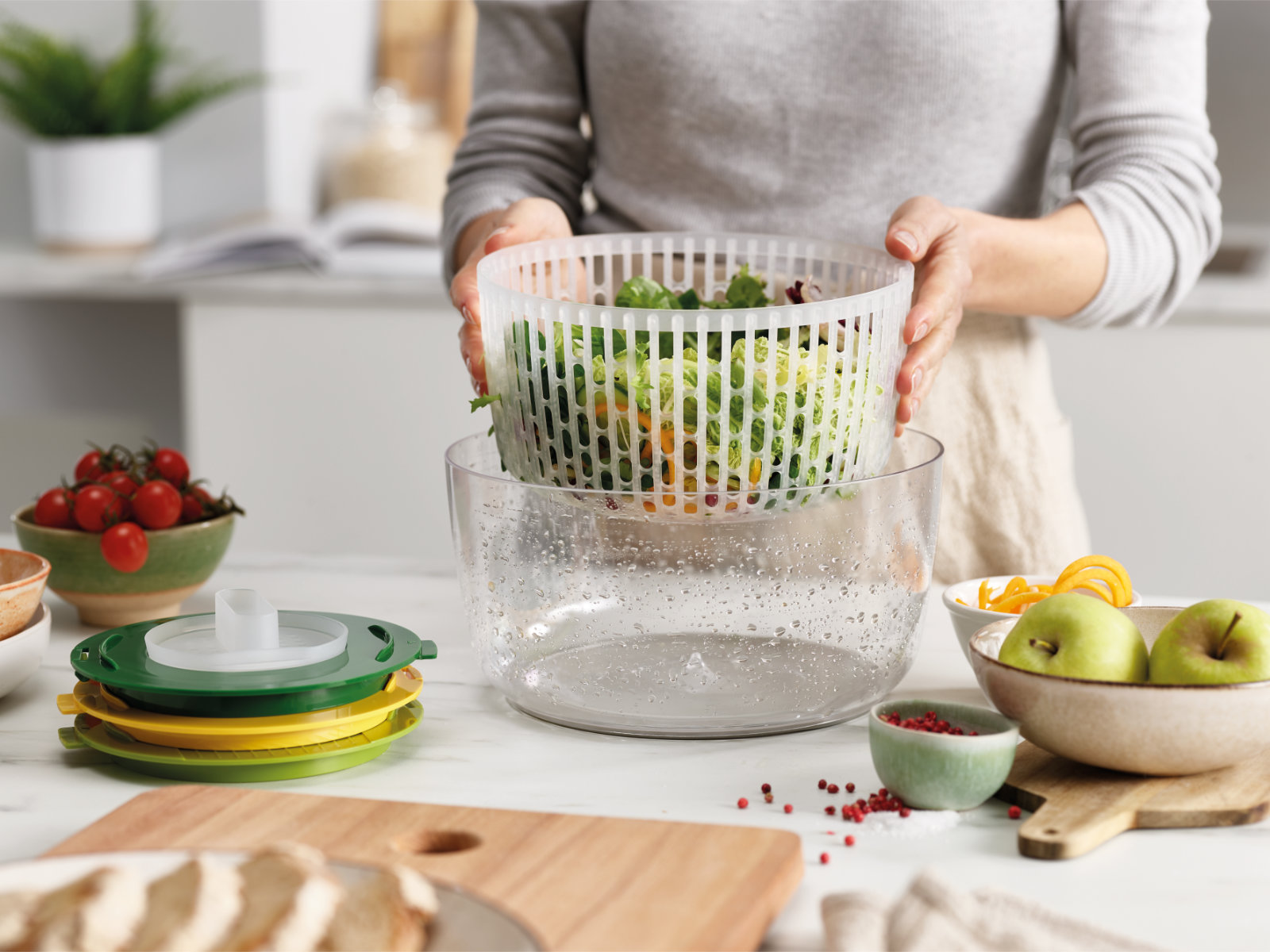 4-teiliges Salatzubereitungs-Set, mehrfarbig | Multi-Prp 4-PC Salad Prep Set