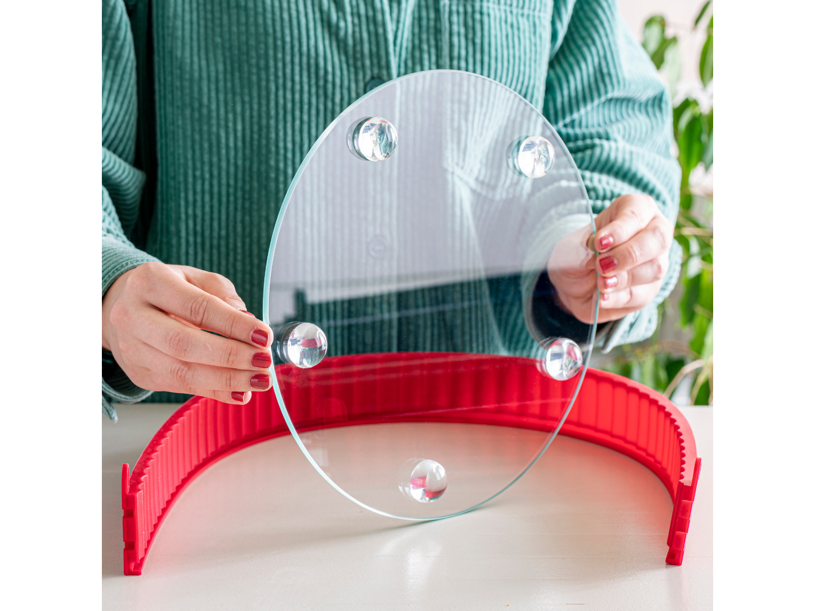 Quicheform mit Glas-Servierplatte und Glasfüßen Ø 26 cm