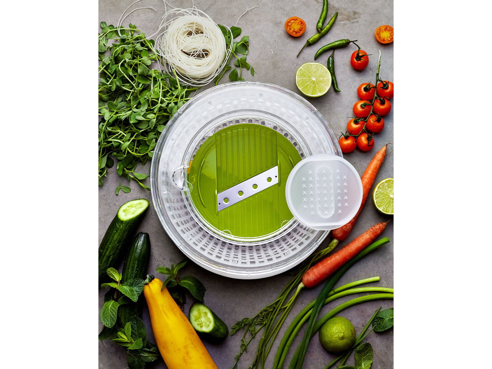 4-teiliges Salatzubereitungs-Set, mehrfarbig | Multi-Prp 4-PC Salad Prep Set