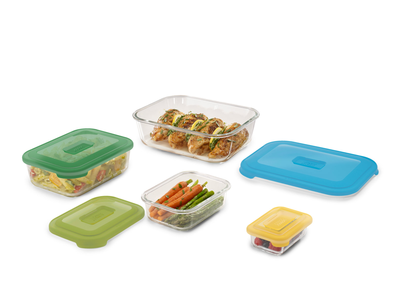 Kompaktes 4-teiliges Aufbewahrungsbehälter-Set aus Borosilikatglas | Nest Glass Storage