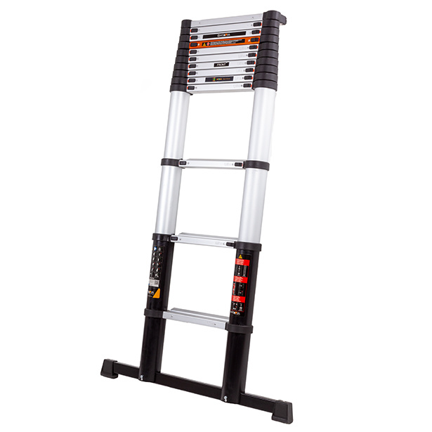Profi-Teleskopleiter mit Safety Angle Indicator Abstandshalter und Werkzeugablage | Professional T