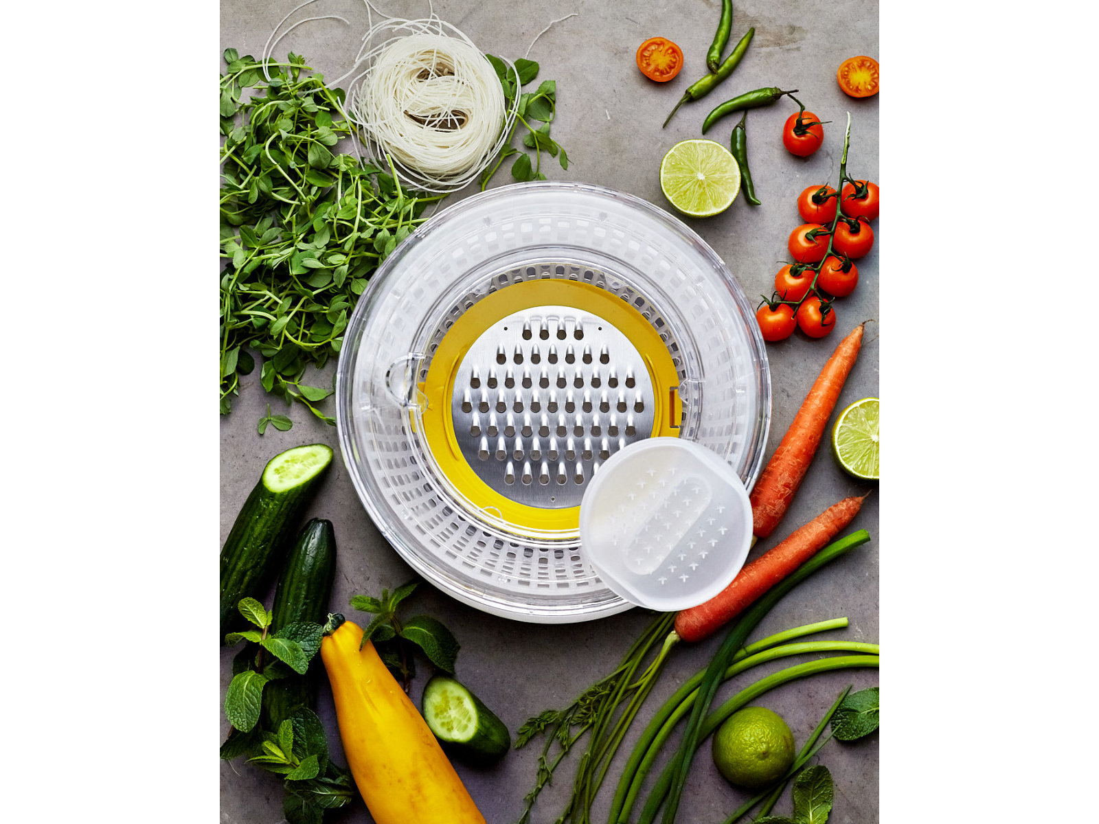 4-teiliges Salatzubereitungs-Set, mehrfarbig | Multi-Prp 4-PC Salad Prep Set