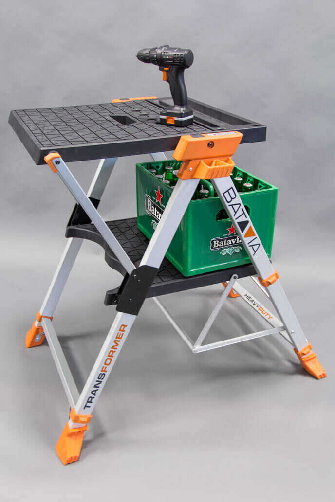 Flexible 4-in-1 Werkbank mit Trittleiter | Transformer