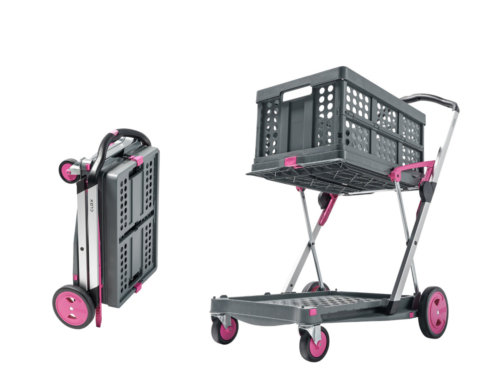2-clax_klappmobil_trolley_mulifunktionaler_transportwagen_einkauf_grau_pink_100