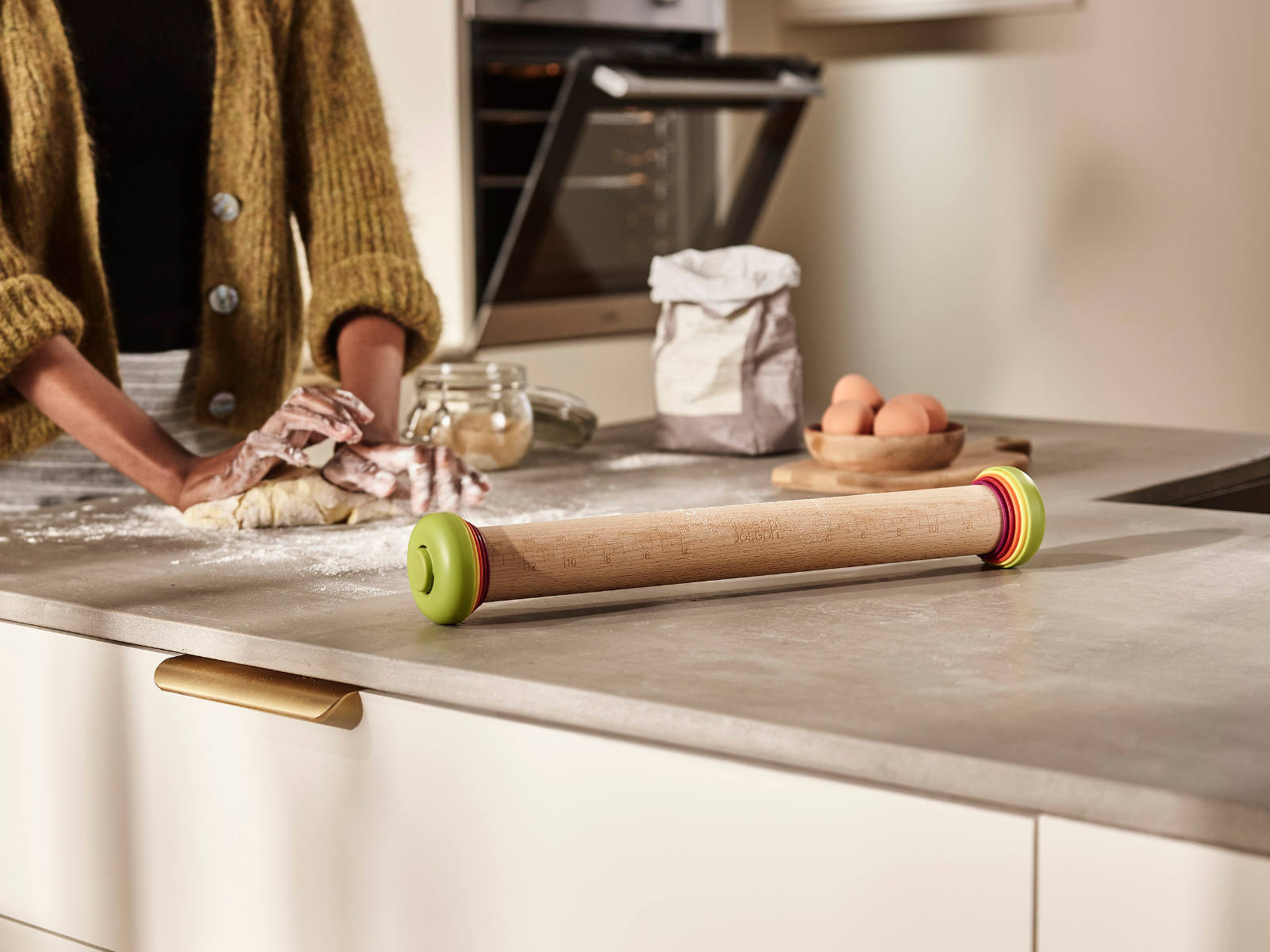 Verstellbare Teigrolle - Nudelholz mit 5 Teigdicken | Precisionpin Rolling Pin